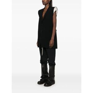 Rick Owens Gile Dirt Tailored SL Waistcoat black vest size IT 42/ US 6